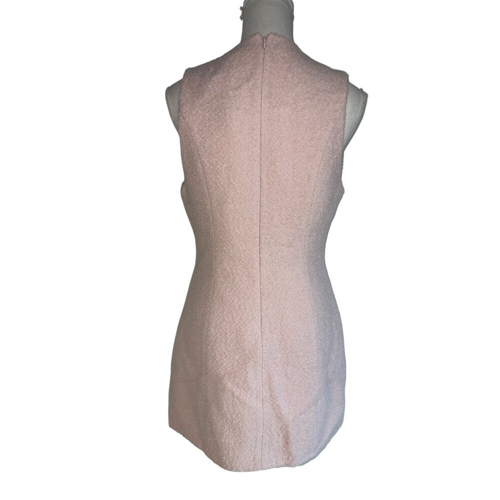 L'Academie by Marianna Dapheen Mini Dress in Light Pink Medium New Womens Tweed - Picture 8 of 11